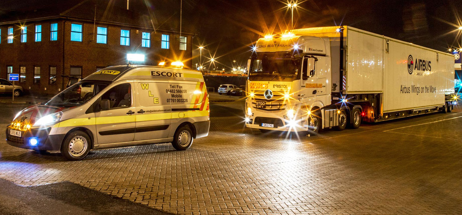 Wide Loads Escort Van with Airbus Wings